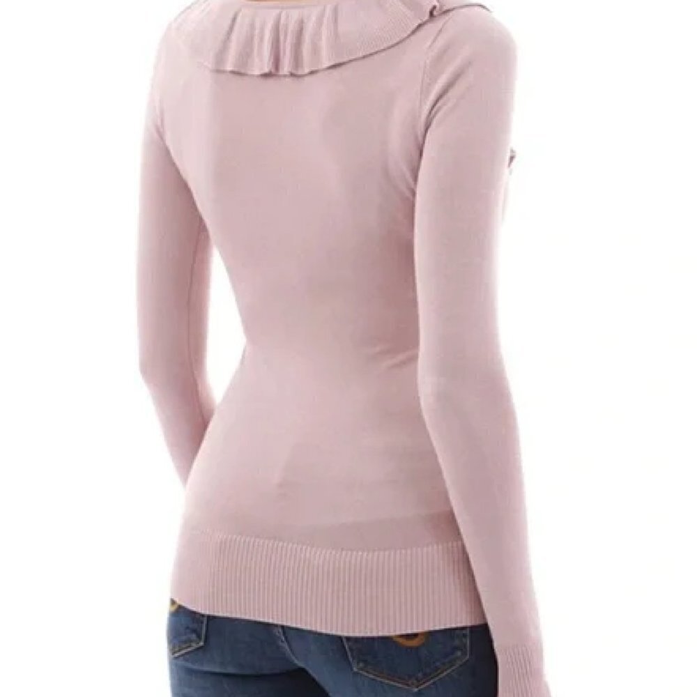 Patty Boutik Stunning Pink Ruffle Sweater! Sz Xs - Picture 5 of 8